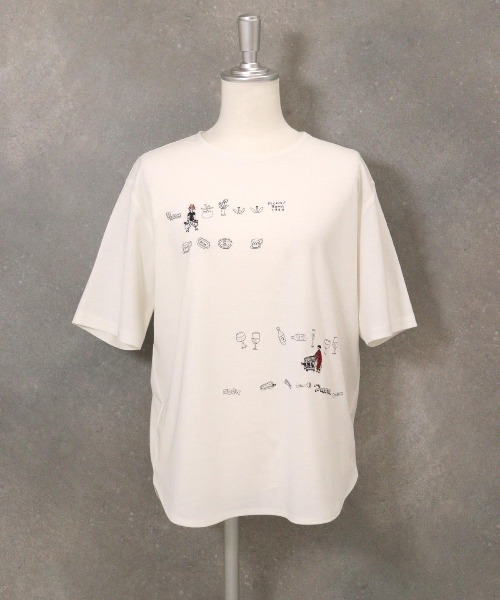 STUDIO PICONE(スタジオピッコーネ)の「ラウンドヘムプルオーバー(Tシャツ/カットソー・レディース・ホワイト/ライトグレー/ネイビー・LL/L/M)」の9枚目の写真