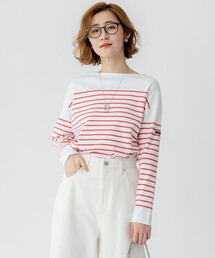 お値下げ　新品未使用　２３区 アルモリュクスパネルボーダーカットソー　４４ Armor lux パネルボーダー カットソー ブルー系 44☆送料込