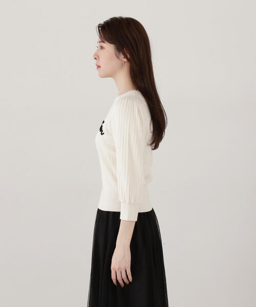 PROPORTION BODY DRESSING(プロポーションボディドレッシング)の「コード刺繍ニット / 1215170212(ニット/セーター・レディース・ホワイト/ピンク・FREE)」の3枚目の写真