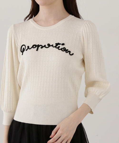 PROPORTION BODY DRESSING(プロポーションボディドレッシング)の「コード刺繍ニット / 1215170212(ニット/セーター・レディース・ホワイト/ピンク・FREE)」の5枚目の写真