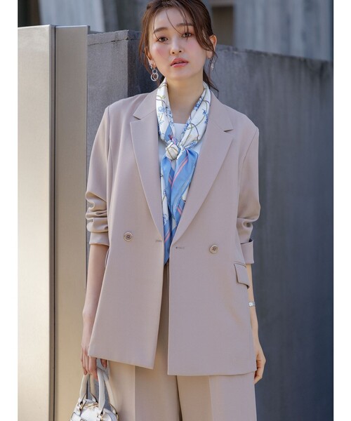 UVカット接触冷感吸水速乾スマートビューティストレッチ ダブルブレストジャケット UVカット・接触冷感・吸水速乾】スマートビューティストレッチ ダブル