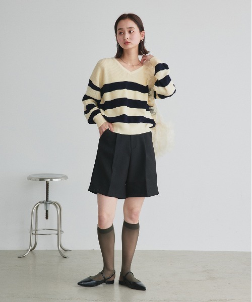 ad thie(アドティエ)の「タック ハーフパンツ(その他パンツ・レディース・アイボリー/ブラウン/ブラック・FREE)」の17枚目の写真