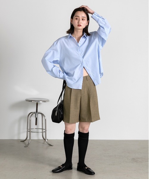 ad thie(アドティエ)の「タック ハーフパンツ(その他パンツ・レディース・アイボリー/ブラウン/ブラック・FREE)」の21枚目の写真