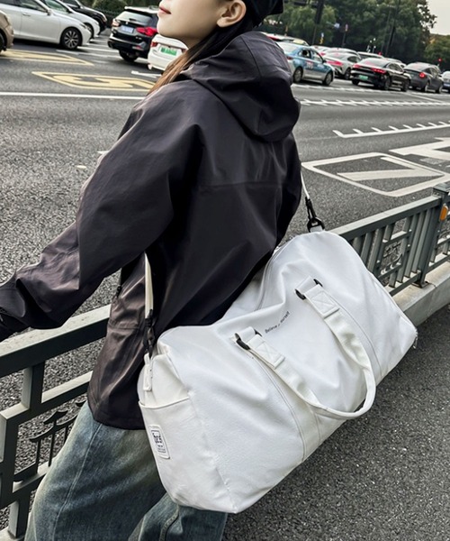 撥水PU・大容量】2WAY レザーライクボストンバッグ/トラベルバッグ