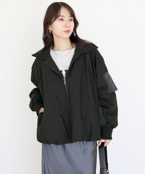 セール】ボリューム袖裾バルーン中綿ブルゾン（ブルゾン）｜Aletta