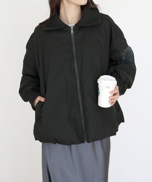 【美品】Suadeo 蓄熱中綿ボリューム袖キルティングブルゾン　黒　38 suadeoのキルティングブルゾン【STANDARD BOOK 2023Winter】 | HAPPY