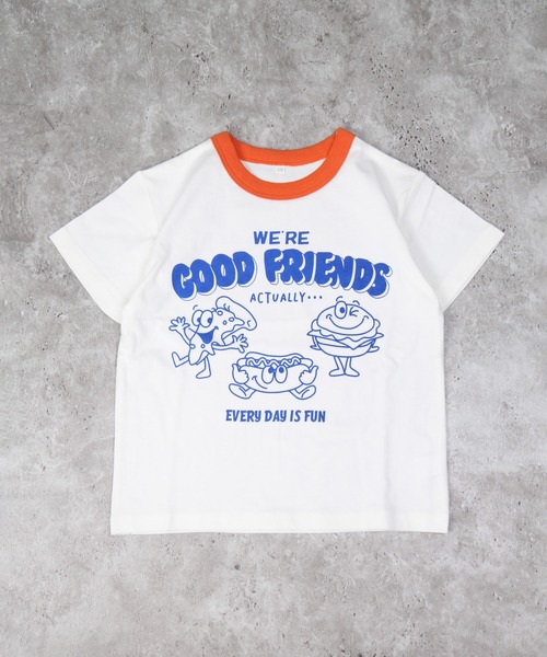 DILASH(ディラッシュ)の「ファーストフード柄半袖Tシャツ(Tシャツ/カットソー・キッズ・オフホワイト/グリーン・100/110/120/130/140/90/80)」の2枚目の写真