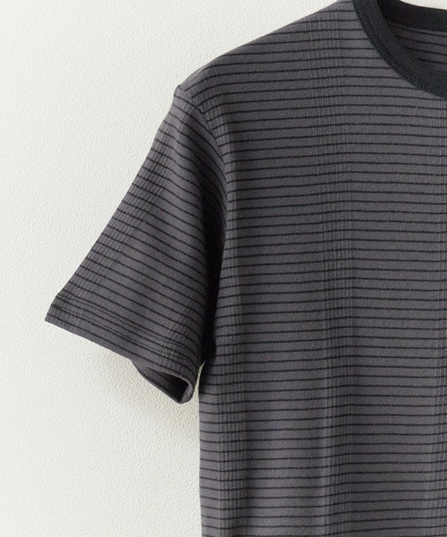 MILLER（ミラー）の「R.P.miller/ミラー Panel ribed cropped T-Shirt クロップド 半袖Tシャツ トップス レディース 秋 秋服 2026年秋冬（Tシャツ/カットソー・レディース・イエロー/ホワイト×ブルー/グレー/ブラック/ミント・FREE）」の19枚目の写真