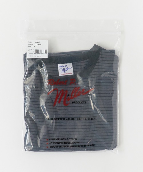 MILLER（ミラー）の「R.P.miller/ミラー Panel ribed cropped T-Shirt クロップド 半袖Tシャツ トップス レディース 秋 秋服 2026年秋冬（Tシャツ/カットソー・レディース・イエロー/ホワイト×ブルー/グレー/ブラック/ミント・FREE）」の12枚目の写真
