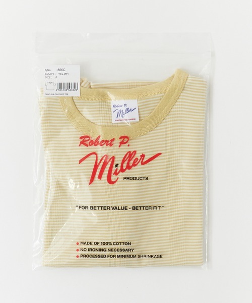 MILLER（ミラー）の「R.P.miller/ミラー Panel ribed cropped T-Shirt クロップド 半袖Tシャツ トップス レディース 秋 秋服 2026年秋冬（Tシャツ/カットソー・レディース・イエロー/ホワイト×ブルー/グレー/ブラック/ミント・FREE）」の17枚目の写真
