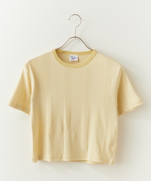 MILLER（ミラー）の「R.P.miller/ミラー Panel ribed cropped T-Shirt クロップド 半袖Tシャツ トップス レディース 秋 秋服 2026年秋冬（Tシャツ/カットソー・レディース・イエロー/ホワイト×ブルー/グレー/ブラック/ミント・FREE）」の16枚目の写真