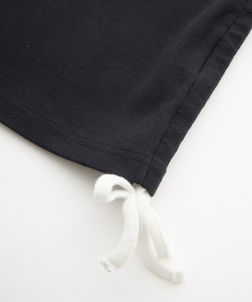 X-girl(エックスガール)の「SCRIPT LOGO DRAWSTRING RINGER BABY TEE(Tシャツ/カットソー・レディース・ブラック/オリーブ/ピンク・S/M)」の8枚目の写真