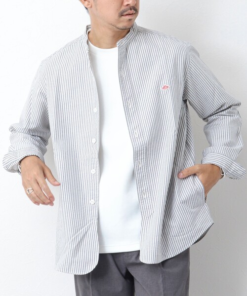 DANTON（ダントン）の「【DANTON/ダントン】BAND COLLAR SHIRT LS 25SS（シャツ/ブラウス・メンズ・ブラック系その他/ブルー系その他・40/42/38）」の2枚目の写真