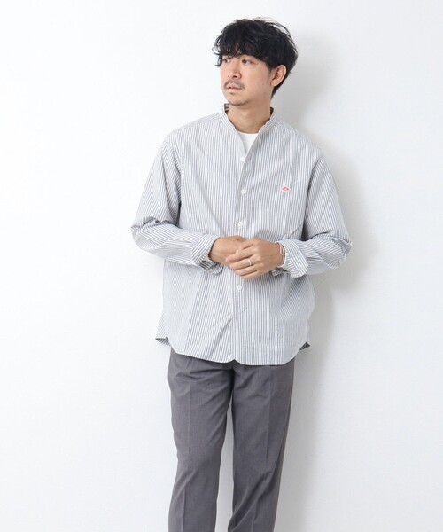 DANTON（ダントン）の「【DANTON/ダントン】BAND COLLAR SHIRT LS 25SS（シャツ/ブラウス・メンズ・ブラック系その他/ブルー系その他・40/42/38）」の21枚目の写真