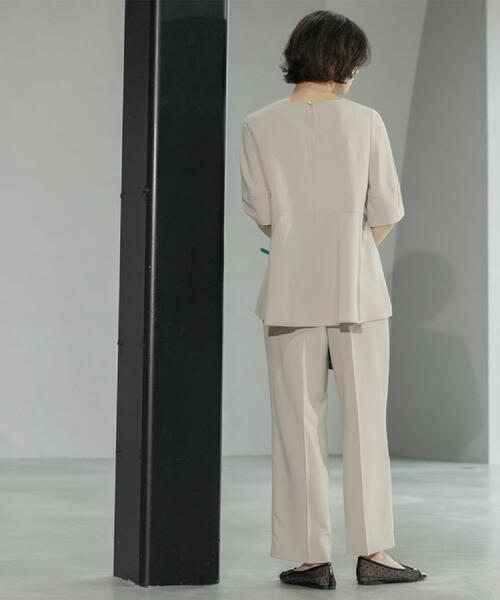 OPAQUE.CLIP（オペークドットクリップ）の「《6色展開/丈が選べる》美脚イージーワイドパンツ/セットアップ対応【ストレッチ/洗濯機洗い可/防シワ】（その他パンツ・レディース・ブラック/ライトベージュ/ダークブラウン/グリーン系その他5/ブルー系その他/ベージュ系7・36/38/40/01/02/42/03/34）」の17枚目の写真