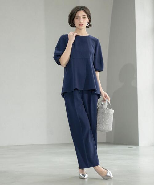 OPAQUE.CLIP（オペークドットクリップ）の「《6色展開/丈が選べる》美脚イージーワイドパンツ/セットアップ対応【ストレッチ/洗濯機洗い可/防シワ】（その他パンツ・レディース・ブラック/ライトベージュ/ダークブラウン/グリーン系その他5/ブルー系その他/ベージュ系7・36/38/40/01/02/42/03/34）」の20枚目の写真