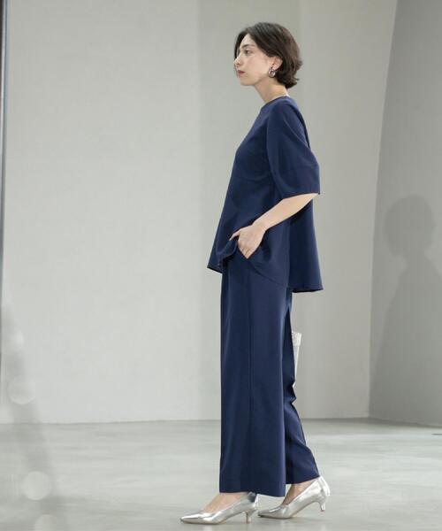 OPAQUE.CLIP（オペークドットクリップ）の「《6色展開/丈が選べる》美脚イージーワイドパンツ/セットアップ対応【ストレッチ/洗濯機洗い可/防シワ】（その他パンツ・レディース・ブラック/ライトベージュ/ダークブラウン/グリーン系その他5/ブルー系その他/ベージュ系7・36/38/40/01/02/42/03/34）」の22枚目の写真