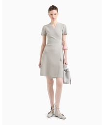 EMPORIO ARMANI | 【エンポリオ アルマーニ】クロスネックドレス オットマンファブリック(ドレス)