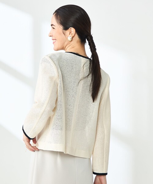 ［新品］NOLLEY'S Sophi ウォッシャブルラッセルカーデジャケット36 NOLLEY'S Sophi（ノーリーズソフィ）の「ウォッシャブルラッセルカーデ
