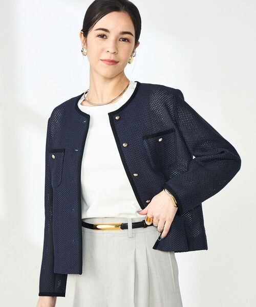usae ノーリーズソフィ　ウォッシャブルラッセルカーデジャケット NOLLEY'S Sophi（ノーリーズソフィ）の「ウォッシャブルラッセルカーデ