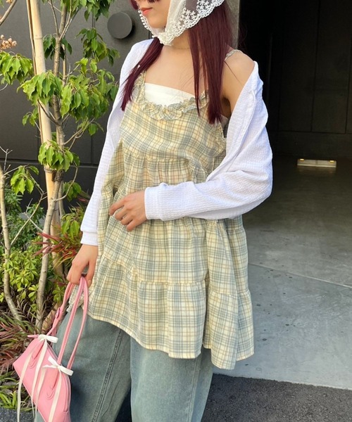 almo(アルモ)の「OP チェックティアードミニワンピース(se)(ワンピース・レディース・イエロー/ピンク・FREE)」の15枚目の写真