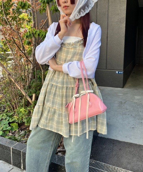 almo(アルモ)の「OP チェックティアードミニワンピース(se)(ワンピース・レディース・イエロー/ピンク・FREE)」の17枚目の写真