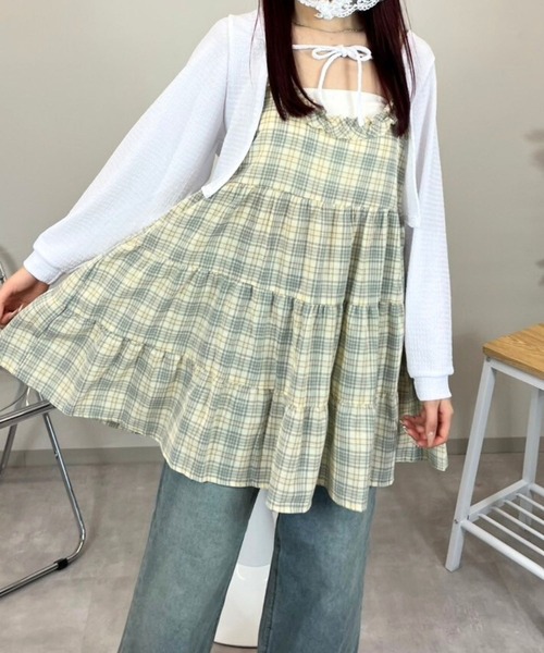 almo(アルモ)の「OP チェックティアードミニワンピース(se)(ワンピース・レディース・イエロー/ピンク・FREE)」の18枚目の写真