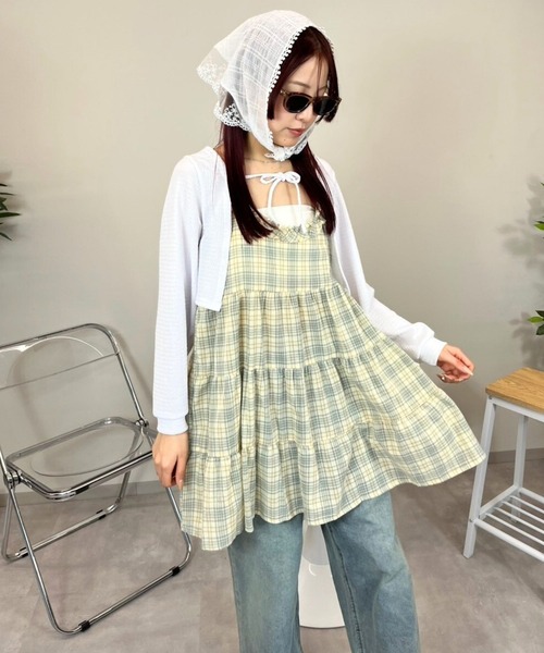almo(アルモ)の「OP チェックティアードミニワンピース(se)(ワンピース・レディース・イエロー/ピンク・FREE)」の19枚目の写真