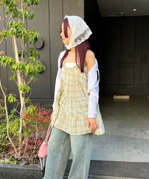 almo(アルモ)の「OP チェックティアードミニワンピース(se)(ワンピース・レディース・イエロー/ピンク・FREE)」の22枚目の写真