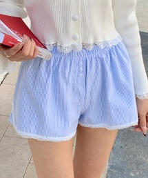 everycoco（エブリーココ）の「レーストリムストライプショートパンツ（その他パンツ）」