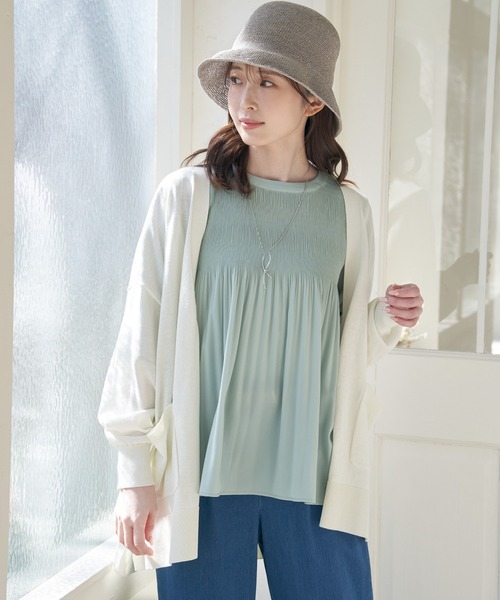 ikka（イッカ）の「マジョリカ3段プリーツブラウス（シャツ/ブラウス・レディース・オフホワイト/ブラック/ライトグレー/オレンジ/ミント/ネイビー・M/L/S）」の10枚目の写真