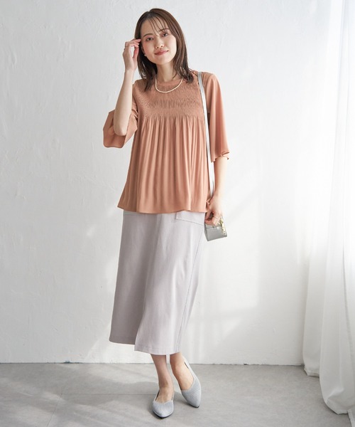 ikka（イッカ）の「マジョリカ3段プリーツブラウス（シャツ/ブラウス・レディース・オフホワイト/ブラック/ライトグレー/オレンジ/ミント/ネイビー・M/L/S）」の20枚目の写真