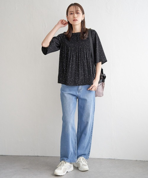 ikka（イッカ）の「マジョリカ3段プリーツブラウス（シャツ/ブラウス・レディース・オフホワイト/ブラック/ライトグレー/オレンジ/ミント/ネイビー・M/L/S）」の22枚目の写真