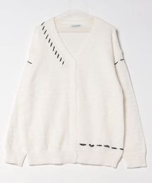 WARAIJOGO（ワライジョウゴ）の「【WARAIJOGO】モノトーンステッチデザインニットカーディガン(NEZ)（カーディガン/ボレロ）」