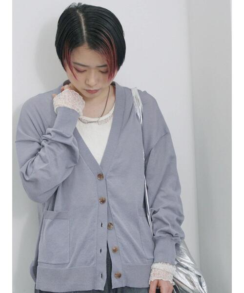 Samansa Mos2 blue(サマンサモスモスブルー)の「マルチスタイルVネックカーディガン(カーディガン/ボレロ・レディース・シルバーグレー/ブルー/チャコールグレー/ライトベージュ/イエロー/オレンジ/グレー・M/L)」の3枚目の写真