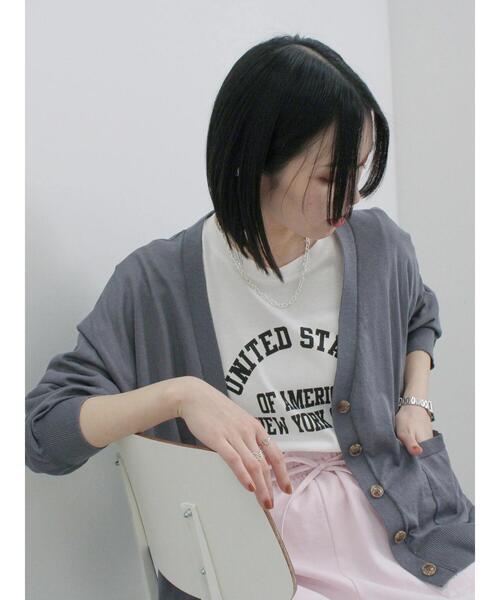 Samansa Mos2 blue(サマンサモスモスブルー)の「マルチスタイルVネックカーディガン(カーディガン/ボレロ・レディース・シルバーグレー/ブルー/チャコールグレー/ライトベージュ/イエロー/オレンジ/グレー・M/L)」の2枚目の写真