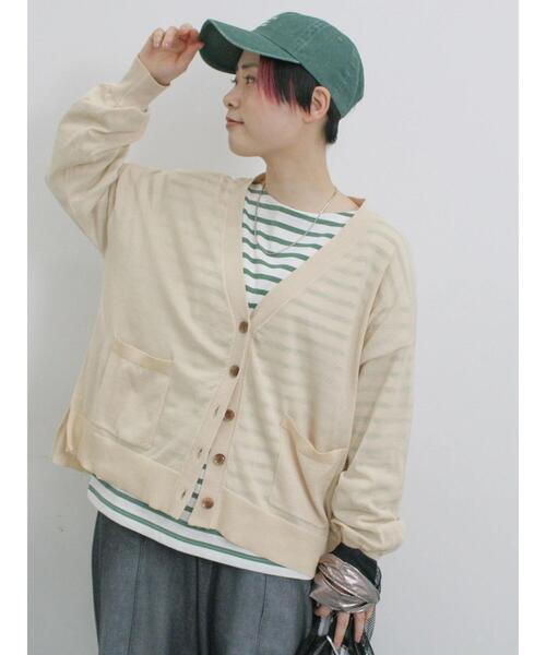 Samansa Mos2 blue(サマンサモスモスブルー)の「マルチスタイルVネックカーディガン(カーディガン/ボレロ・レディース・シルバーグレー/ブルー/チャコールグレー/ライトベージュ/イエロー/オレンジ/グレー・M/L)」の12枚目の写真