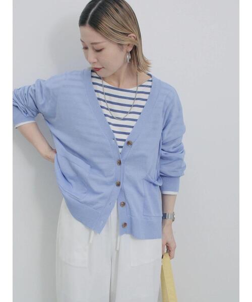 Samansa Mos2 blue(サマンサモスモスブルー)の「マルチスタイルVネックカーディガン(カーディガン/ボレロ・レディース・シルバーグレー/ブルー/チャコールグレー/ライトベージュ/イエロー/オレンジ/グレー・M/L)」の19枚目の写真