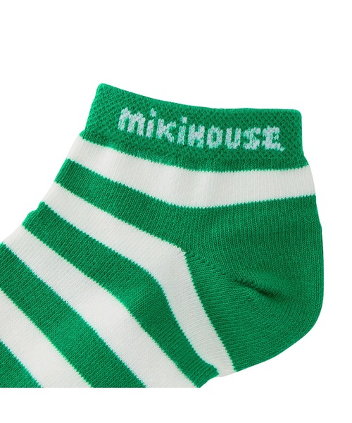 MIKI HOUSE（ミキハウス）の「【WEB限定】ローカットボーダーソックス（大人用）（ソックス/靴下・レディース・ネイビー/グリーン・23-25cm/25-27CM）」の4枚目の写真