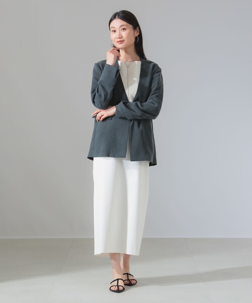 ■専用■美品 デミルクス ビームス 3,5万 リネン100%ノーカラージャケット セール】【ビームスの百名品】ノーカラー フィブリル ジャケット