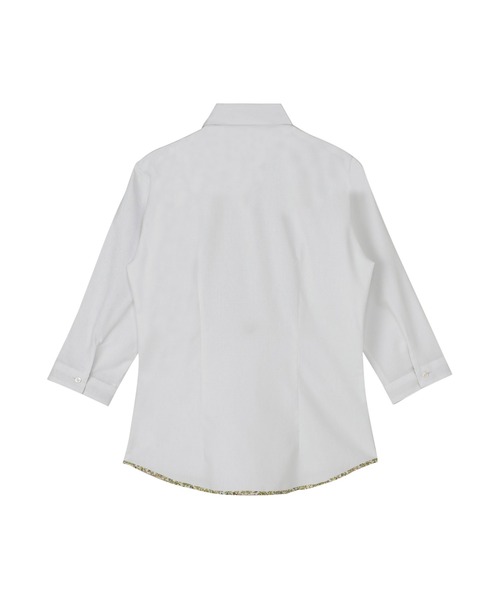 TOKYO SHIRTS（トウキョウシャツ）の「透け防止 形態安定ノーアイロン スキッパー 7分袖ビジネスワイシャツ（ビジネスシャツ・レディース・ホワイト・S/M/L/LL/XL/XS）」の2枚目の写真