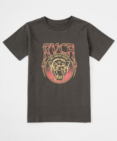 RVCA(ルーカ)の「RVCA キッズ RAWR SS Tシャツ 【2025年春夏モデル】/ルーカキッズフロントプリント半袖Tシャツ(Tシャツ/カットソー・キッズ・ブラック/ホワイト/グレー系その他/レッド系その他・160/150/140/130)」の2枚目の写真