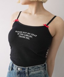 c.u.l（シーユーエル）の「カップ付き レタリング リボン キャミソール culw818（キャミソール・レディース）」