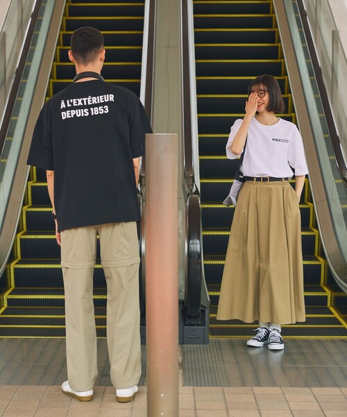 AIGLE（エーグル）の「【EC限定】AIGLE オーバーサイズバックプリントロゴ 半袖Tシャツ（Tシャツ/カットソー・メンズ・ホワイト/ブラック/ダークグリーン/グレー・XL/XS/XXS/S/M/L）」の15枚目の写真