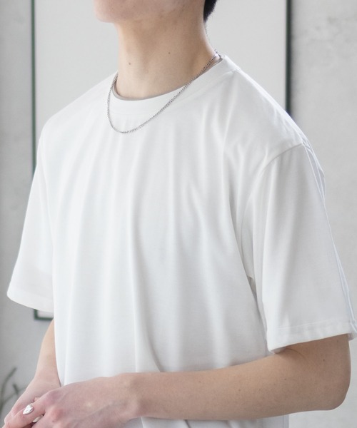 NAVY(ネイビー)の「NAVY 天竺クルーレイヤーTシャツ(Tシャツ/カットソー・メンズ・グレイッシュベージュ/ネイビー/ホワイト・S/M/L/XL/XXL)」の7枚目の写真