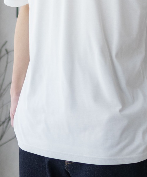 NAVY(ネイビー)の「NAVY 天竺クルーレイヤーTシャツ(Tシャツ/カットソー・メンズ・グレイッシュベージュ/ネイビー/ホワイト・S/M/L/XL/XXL)」の8枚目の写真