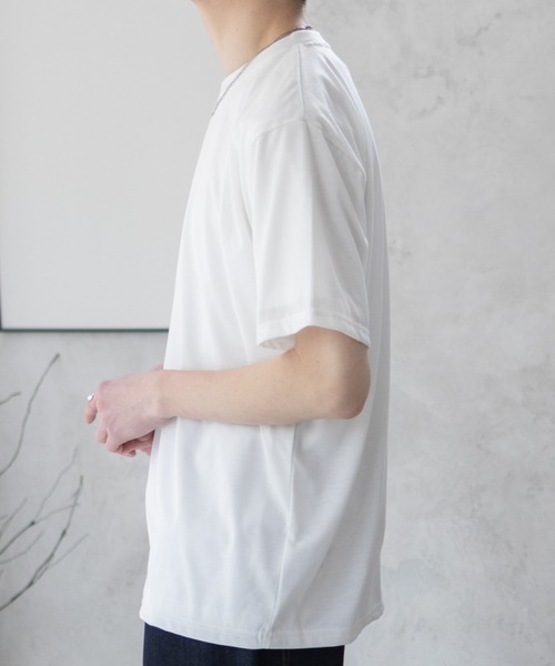 NAVY(ネイビー)の「NAVY 天竺クルーレイヤーTシャツ(Tシャツ/カットソー・メンズ・グレイッシュベージュ/ネイビー/ホワイト・S/M/L/XL/XXL)」の9枚目の写真