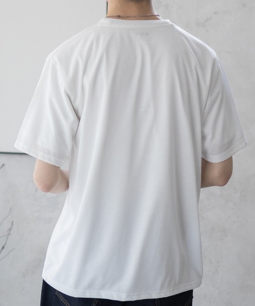 NAVY(ネイビー)の「NAVY 天竺クルーレイヤーTシャツ(Tシャツ/カットソー・メンズ・グレイッシュベージュ/ネイビー/ホワイト・S/M/L/XL/XXL)」の10枚目の写真