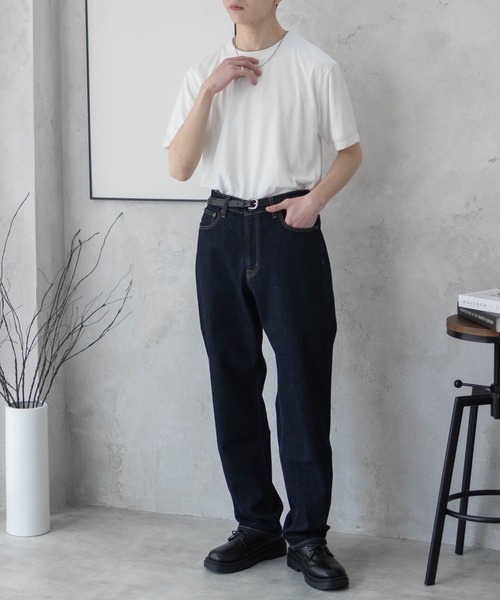 NAVY(ネイビー)の「NAVY 天竺クルーレイヤーTシャツ(Tシャツ/カットソー・メンズ・グレイッシュベージュ/ネイビー/ホワイト・S/M/L/XL/XXL)」の4枚目の写真