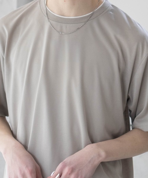 NAVY(ネイビー)の「NAVY 天竺クルーレイヤーTシャツ(Tシャツ/カットソー・メンズ・グレイッシュベージュ/ネイビー/ホワイト・S/M/L/XL/XXL)」の15枚目の写真